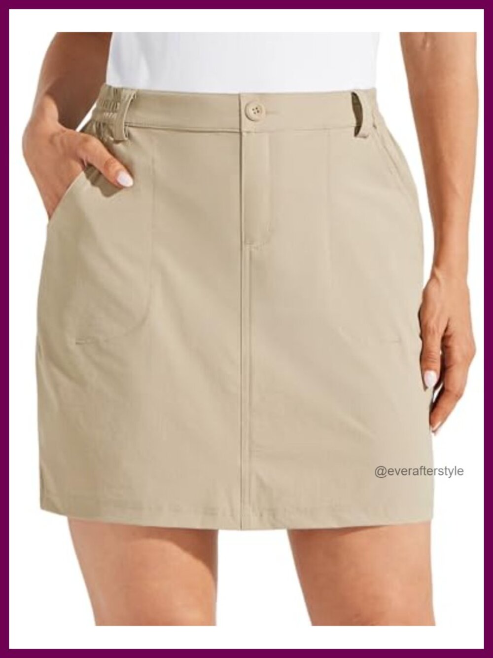 Women's Skort Active Golf Hiking Skirt UPF 50+ Quick Dry Zip Pockets